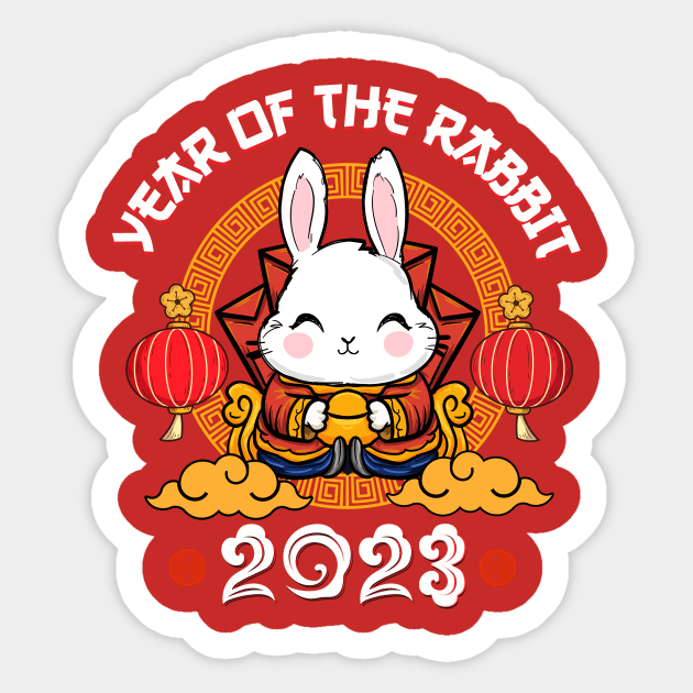 Year of the Rabbit 2023 Cute Rabbit Chinese New Year 2023 Sticker by Jhon Towel